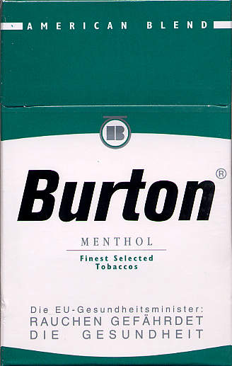 Burton Menthol cigarette American Blend Germany